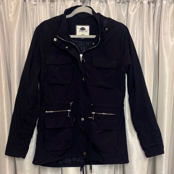 1 Sunset Lane Women's Utility Rain Jacket, anorak, navy blue, preppy, nautical - Picture 1 of 7